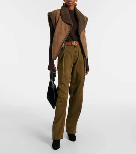 Isabel Marant Alime shearling-trimmed suede vest 2