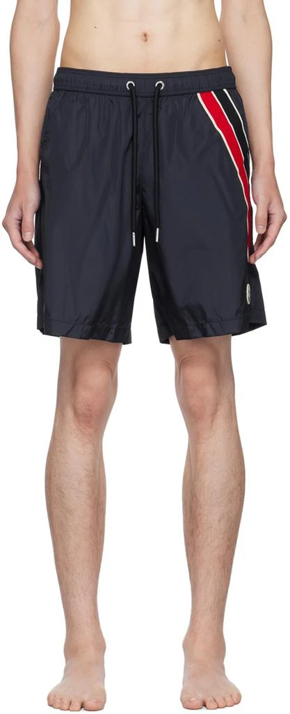 Moncler Navy Logo Patch Swim Shorts