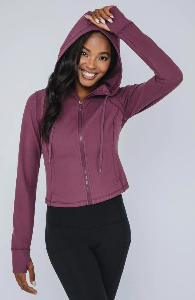 90 DEGREE BY REFLEX Cropped Zip Up Hooded Jacket 6
