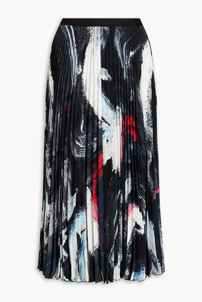 Diane von Furstenberg Mkayla pleated printed crepe midi skirt 1