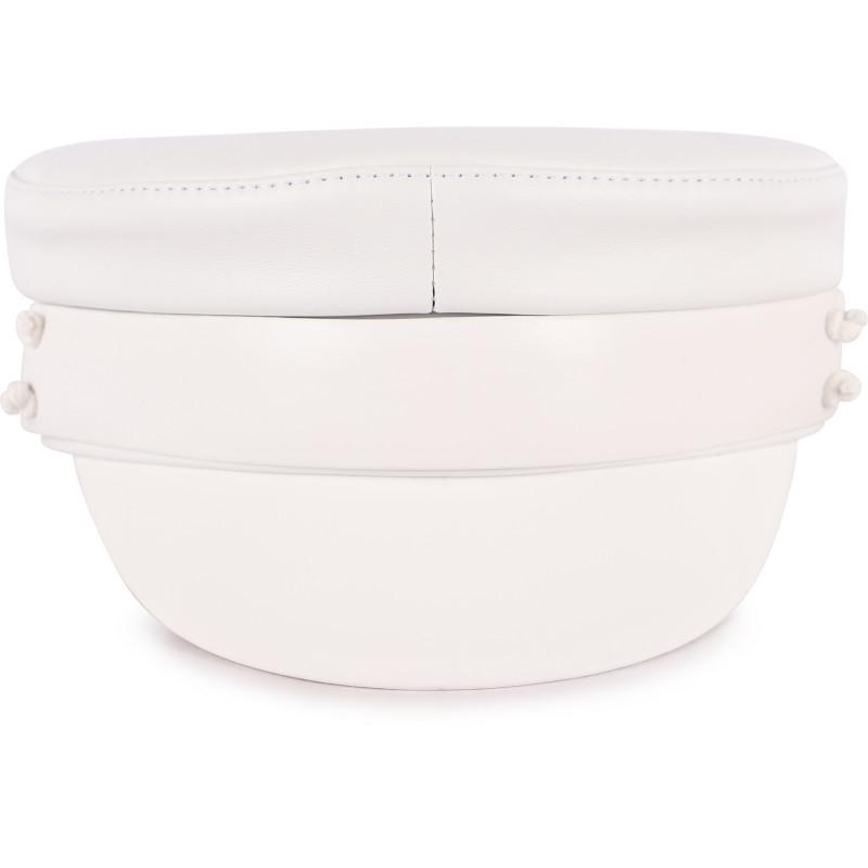 RUSLAN BAGINSKIY Leather baker boy cap in white