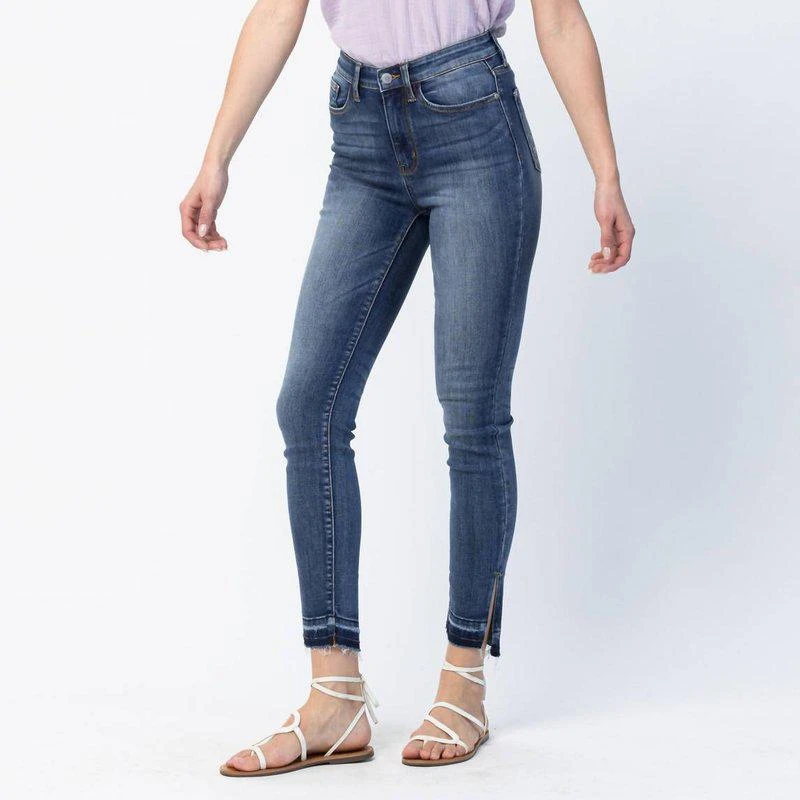 Judy Blue High Waist Skinny Released Hem And Side Slit Jean 1