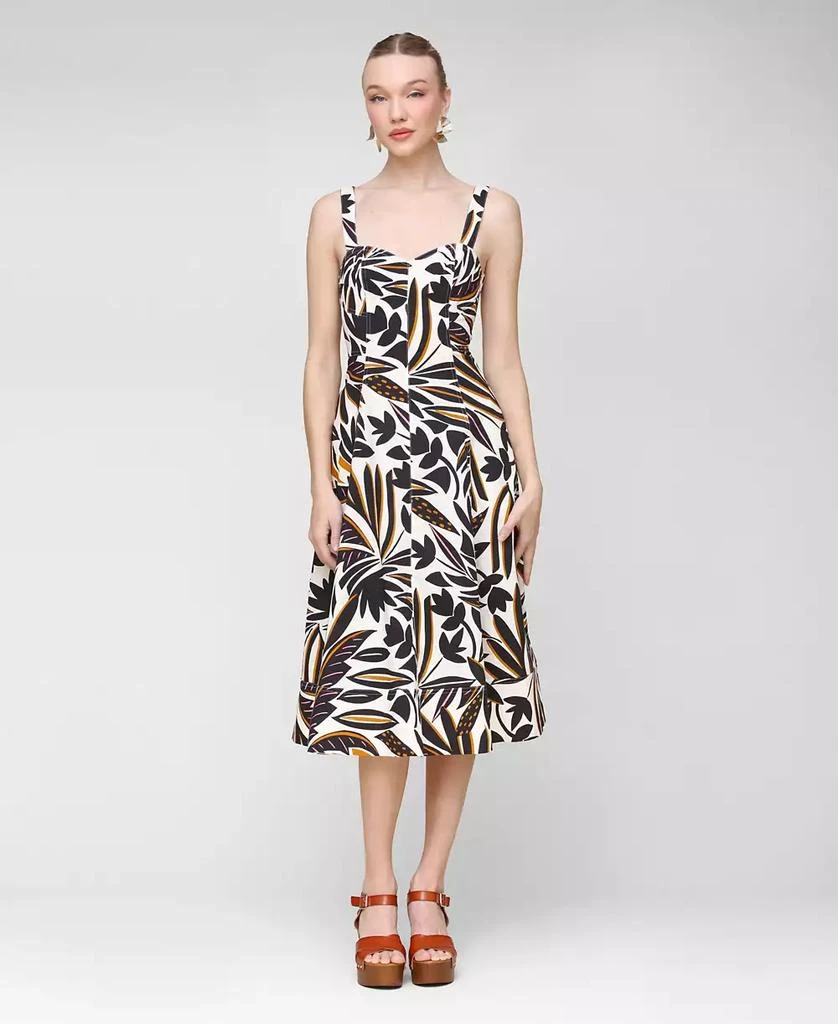Avec Les Filles Women
s Fit 
Flare Floral-Print Midi Dress 3