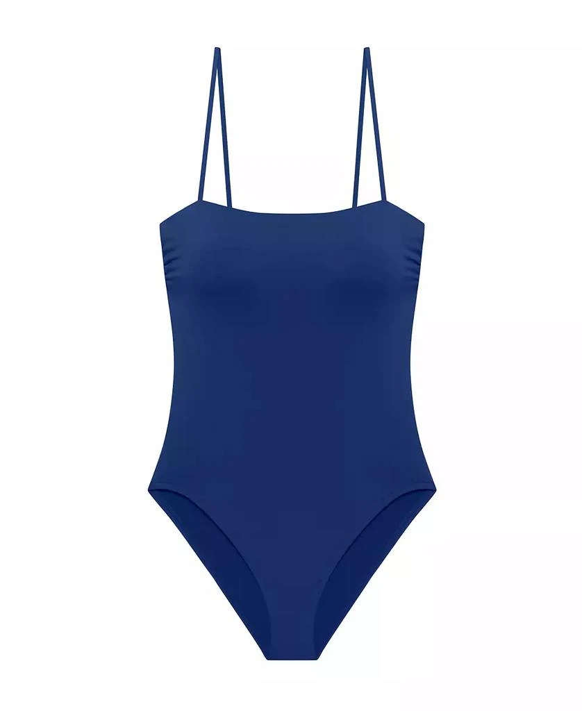 Ralph Lauren Women
s Blue Saturn Square Neck Lingerie One-Piece Swimsuit 4