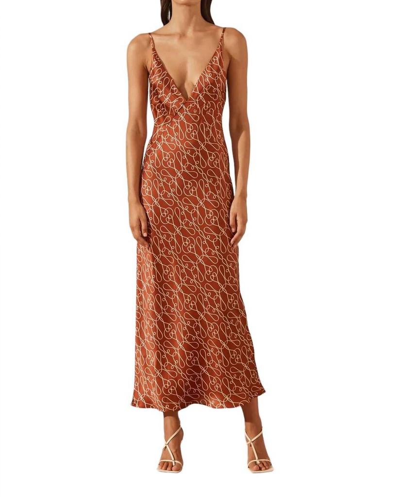 Shona Joy ARTISTI SILK PLUNGED SLIP MIDI DRESS