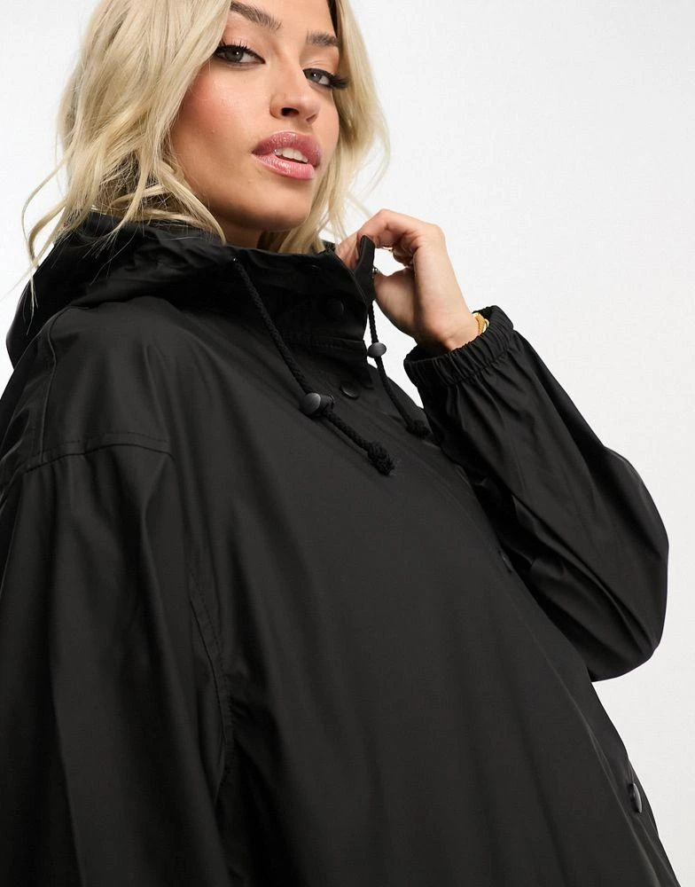 ASOS Maternity ASOS DESIGN Maternity rubberised rain parka coat in black 2