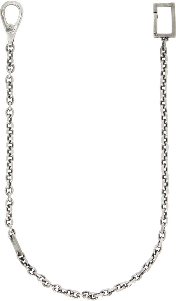 Title of Work Silver Diamond Cut Cable Chain Keychain