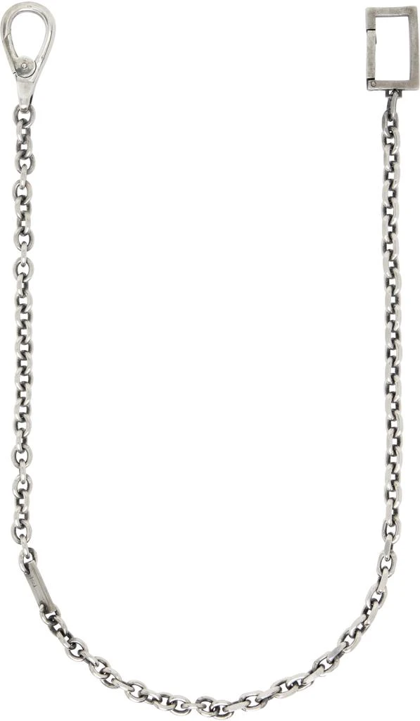 Title of Work Silver Diamond Cut Cable Chain Keychain 2