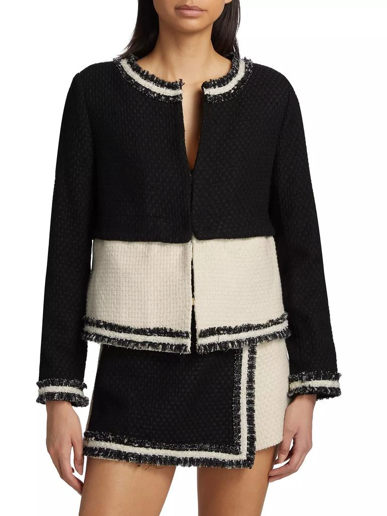 Alice + Olivia Kidman Detachable Tweed Jacket 3