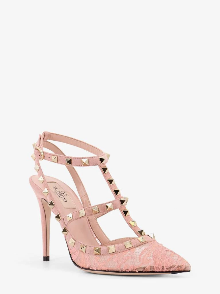 Valentino Rockstud suede and lace pumps 3