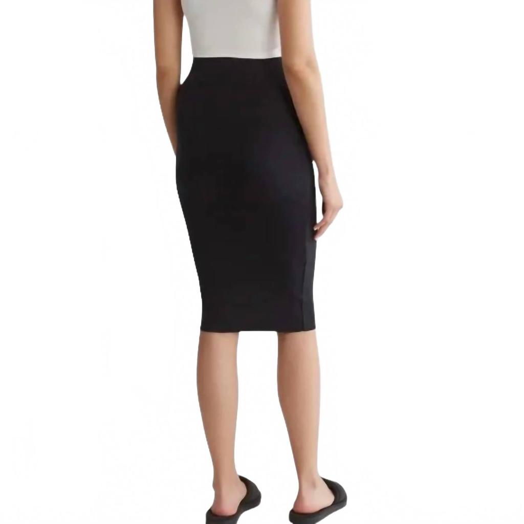 James Perse Rib Midi Pencil Skirt In Black
