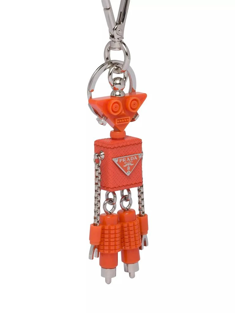 Prada Saffiano Leather Robot Trick Keychain 2
