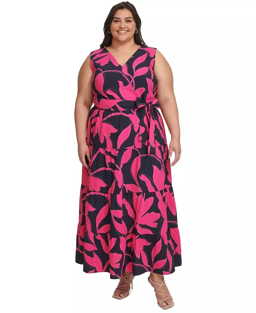 DKNY Plus Size Printed Fit & Flare Maxi Dress 1