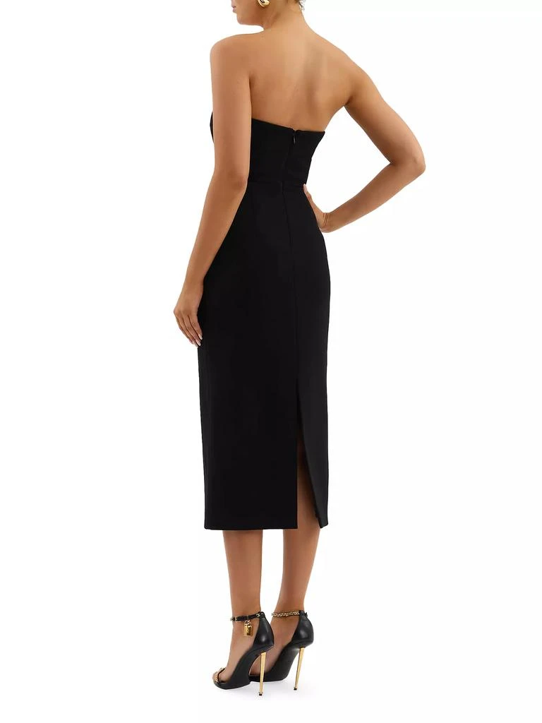 REBECCA VALLANCE Aubree Embellished Rosette Strapless Midi-Dress 4