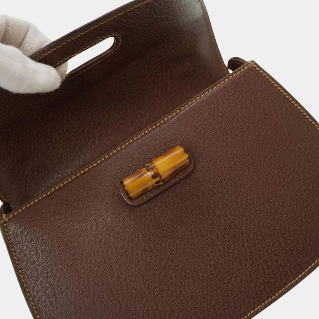 Gucci Gucci Leather Small Vintage Bamboo Convertible Top Handle Bag 6