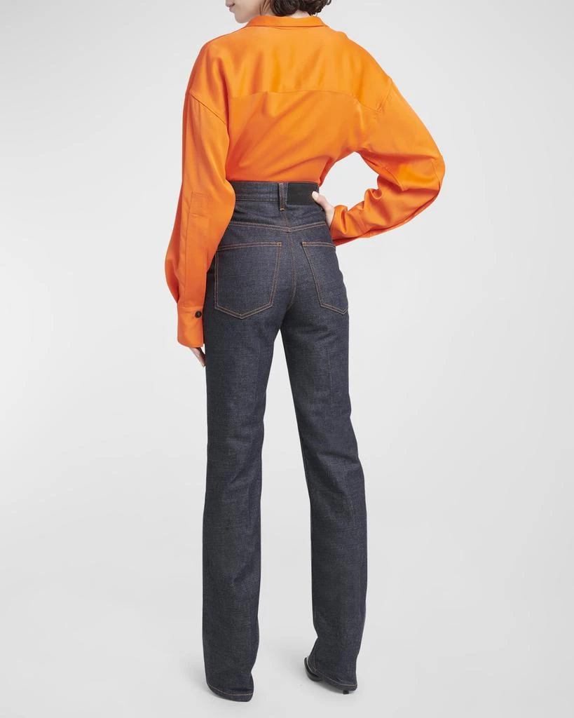 Salvatore Ferragamo High-Rise 5-Pocket Bootcut-Leg Denim Pants 4
