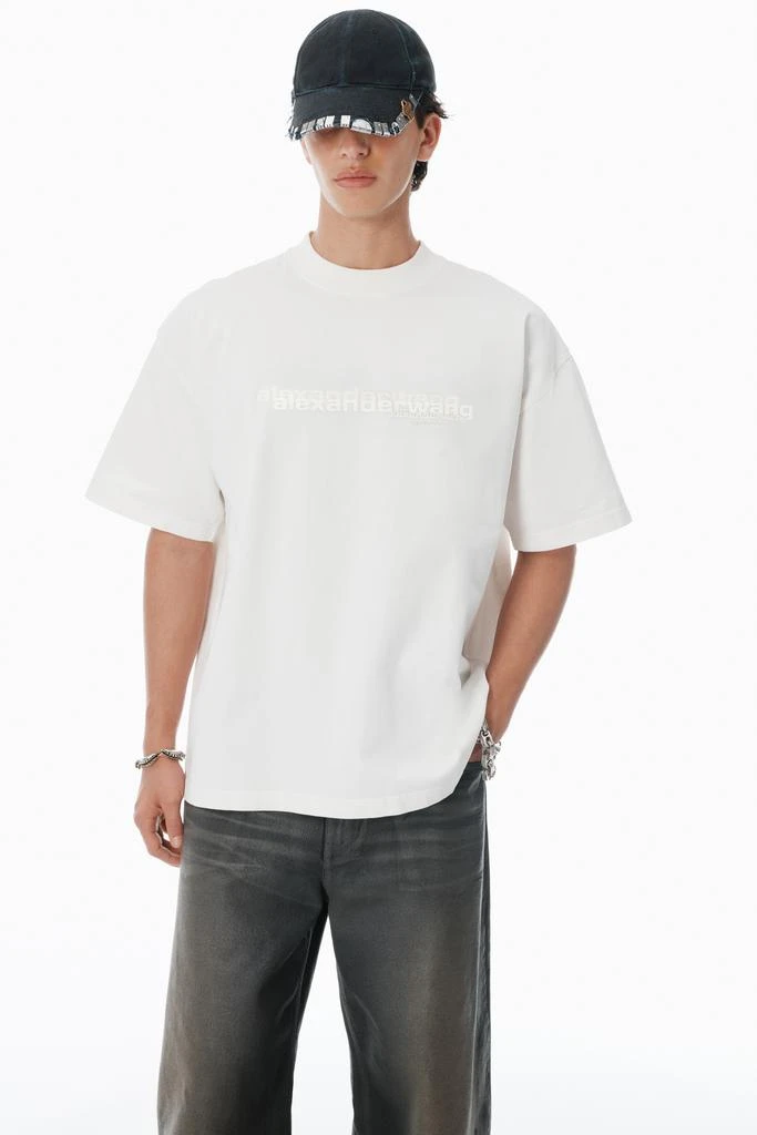 Alexander Wang White Cotton Oversized Logo Tee 3