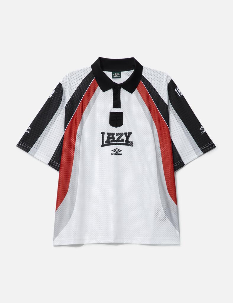 スウェット・トレーナー UMBRO [UMB X SLAM JAM] 1993 DRILL POLO WASHED TOP 4FT1785 Umbro Men's 1993 Drill Polo Black / Grey - Polo Shirts