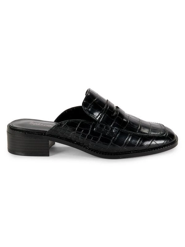 Splendid Dora Croc-Embossed Penny Loafer Mules 1