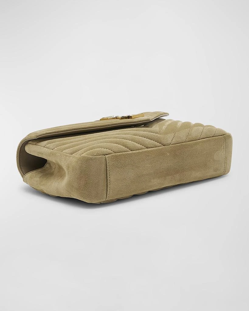 Yves Saint Laurent College Medium Flap YSL Shoulder Bag in Quilted Suede 8