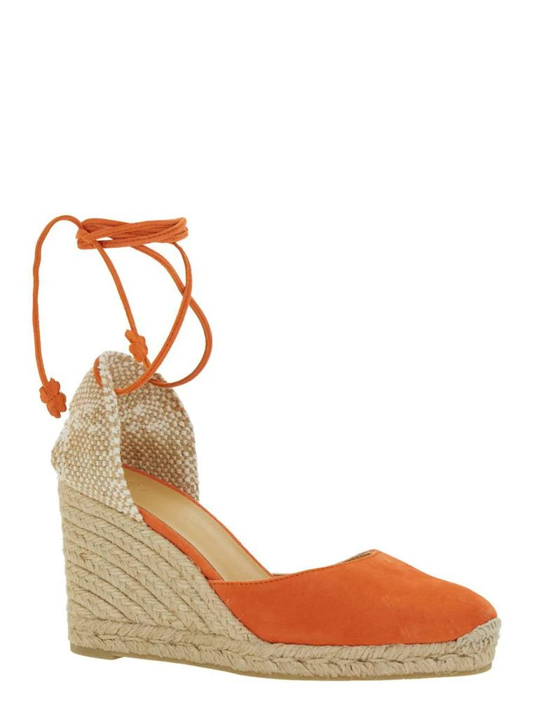 CASTAÑER 'Carina' Orange And Beige Espadrilles With Wedge And Closed Toe In Canvas And Suede Women 2