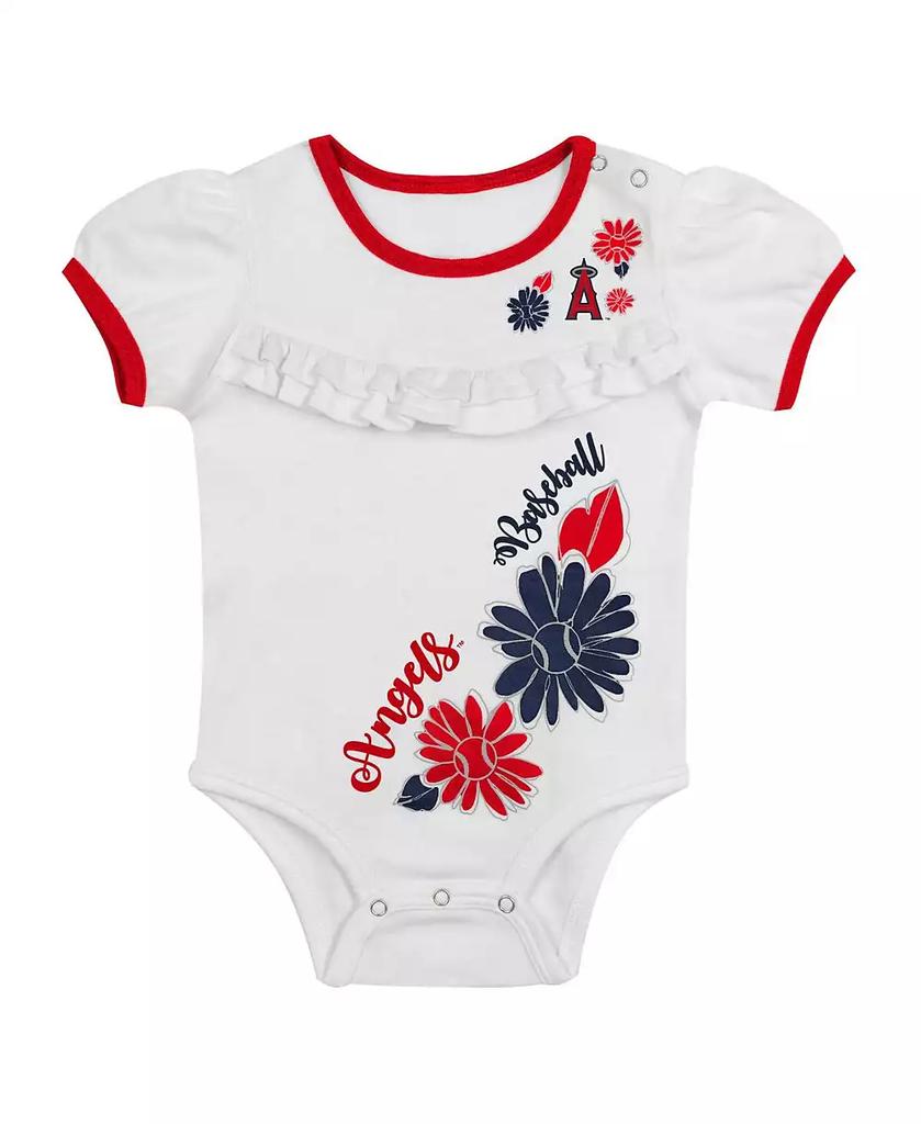 Outerstuff Baby Boys and Girls 3-Piece White Los Angeles Angels Sweet Catcher Headband Skirt Set