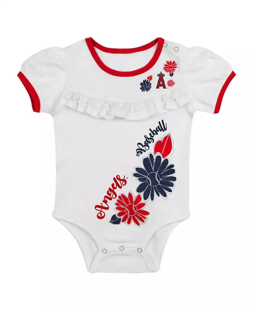 Outerstuff Baby Boys and Girls 3-Piece White Los Angeles Angels Sweet Catcher Headband Skirt Set 2