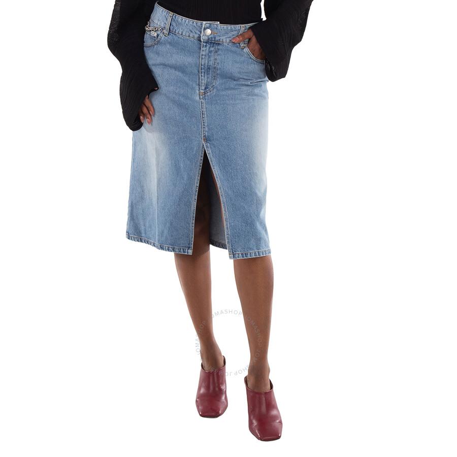 パンツ Stella Mccartney Denim Skirt With Contrasting Panel Stella Mccartney Contrast Panel Denim Skirt In Blue | ModeSens