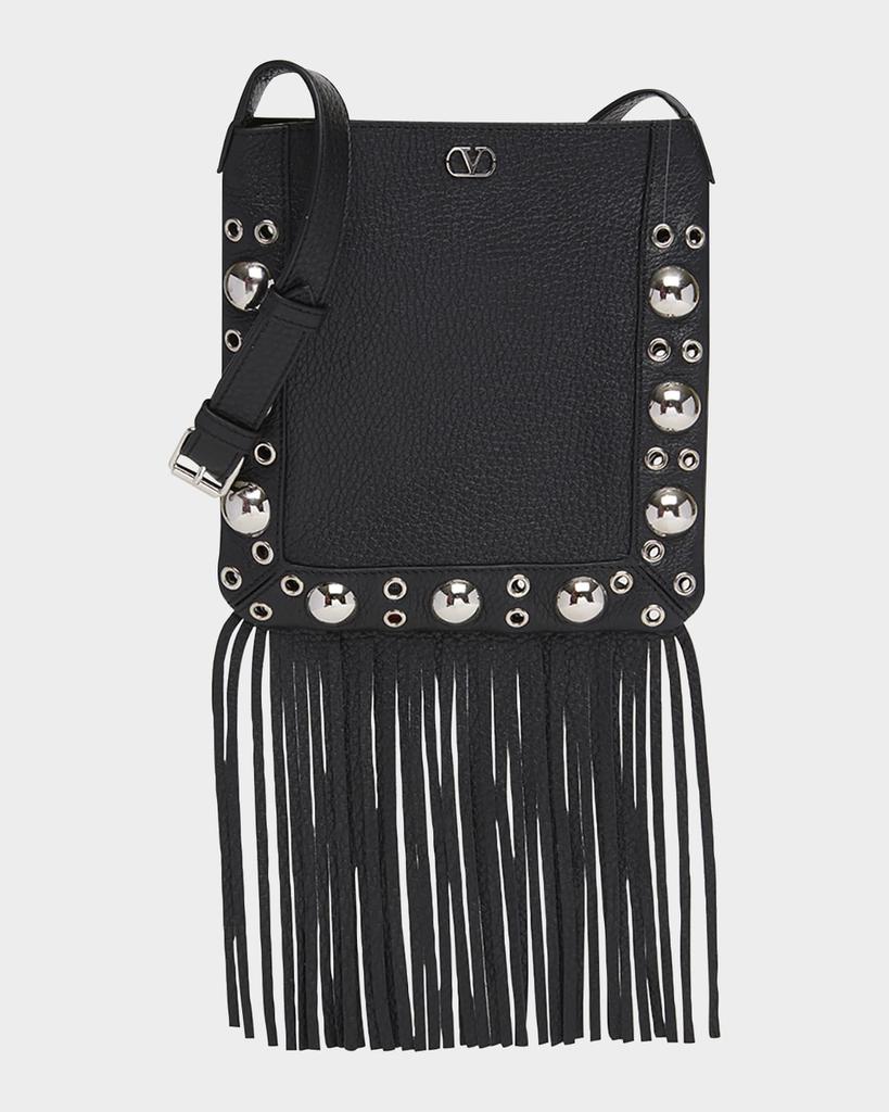 Valentino Men's Nellcote Small Studded Leather Crossbody Bag
