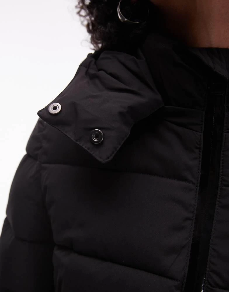 Mango Mango hooded puffer jacket in black 2
