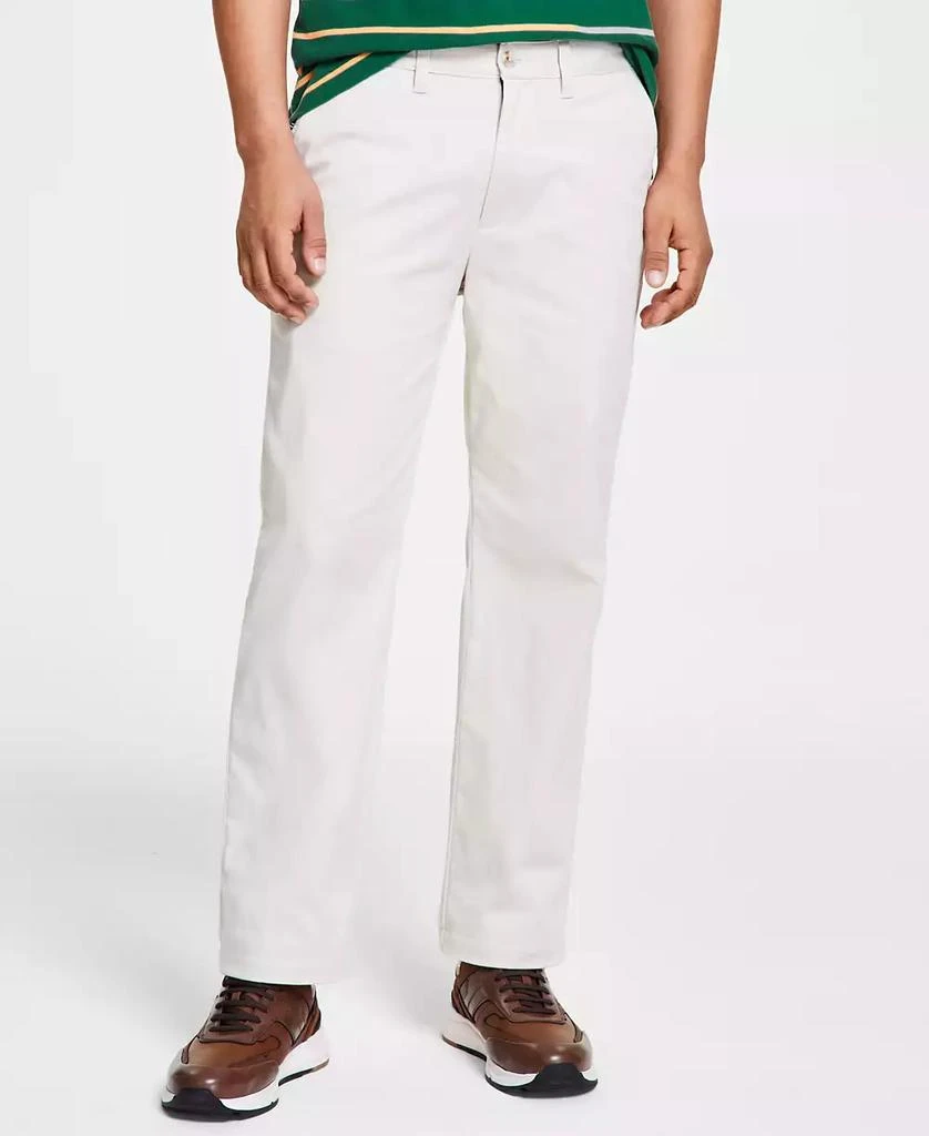 Nautica Men's Classic-Fit Stretch Solid Flat-Front Chino Deck Pants 1