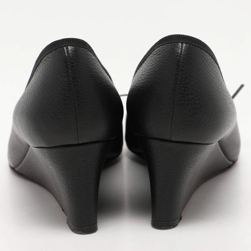Gucci Gucci Black Leather Interlocking G Bow Wedge Pumps Size 38 5
