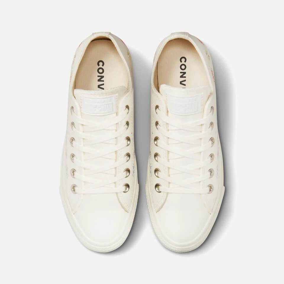 Converse CONVERSE WOMEN'S CHUCK TAYLOR ALL STAR THINGS TO GROW OX TRAINERS - EGRET/MULTI/BLACK 5