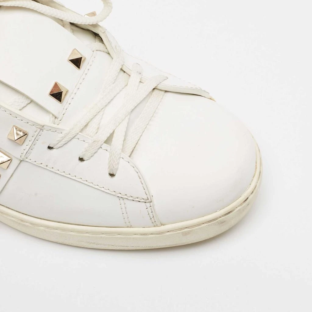 Valentino Valentino White Leather Rockstud Lace Up Sneakers Size 43 7