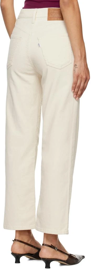 Levi's Off-White Ribcage Straight Ankle Jeans 3