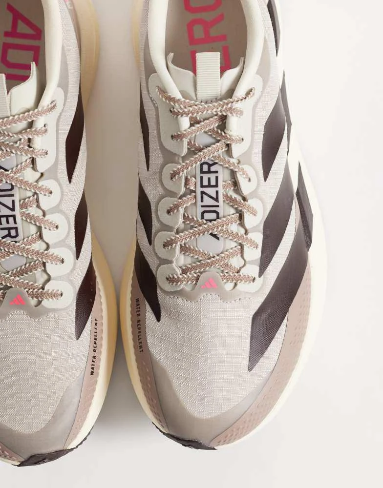 Adidas adidas Running Adizero EVO SL ATR trainers in brown cream, black and pink