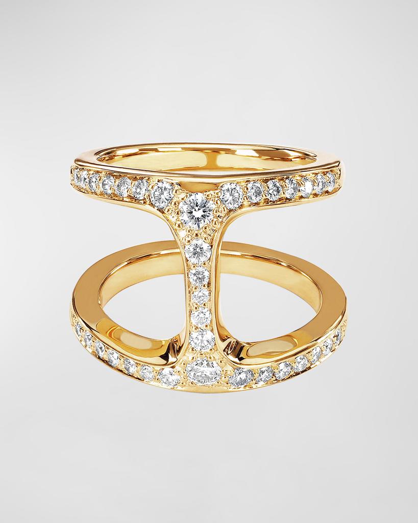 Hoorsenbuhs Dame Phantom Ring with Diamonds and 18k Yellow Gold, Size 6-8