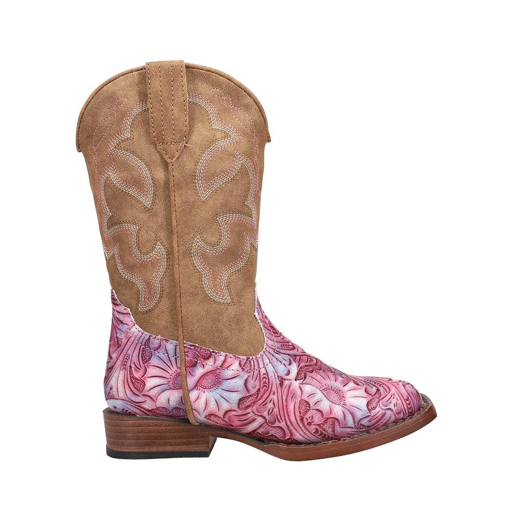Roper Raya Tie Dye Square Toe Cowboy Boots (Little Kid)