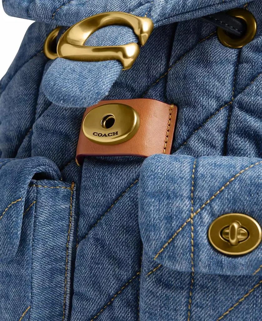 Coach Quilted Tabby Small Denim Backpack 6