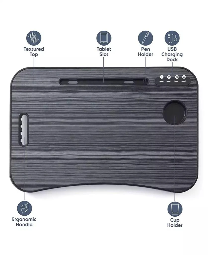 Nestl Foldable 
Lightweight Lap Desk with USB Ports - Ideal for Working, Reading, or Eating - 2