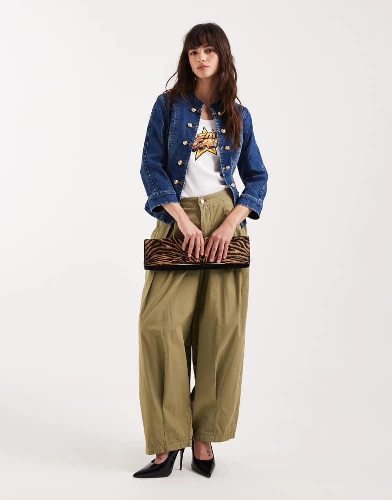 ASOS ASOS DESIGN shrunken denim military jacket 2