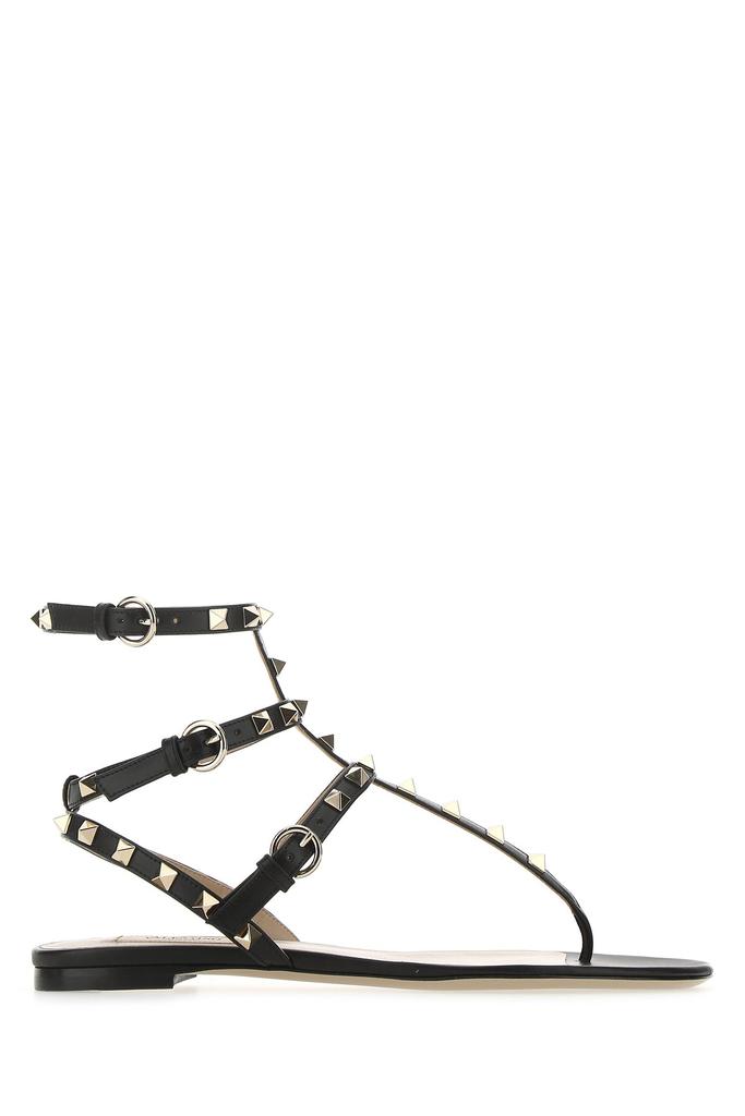 Valentino Black leather Rockstud thong sandals