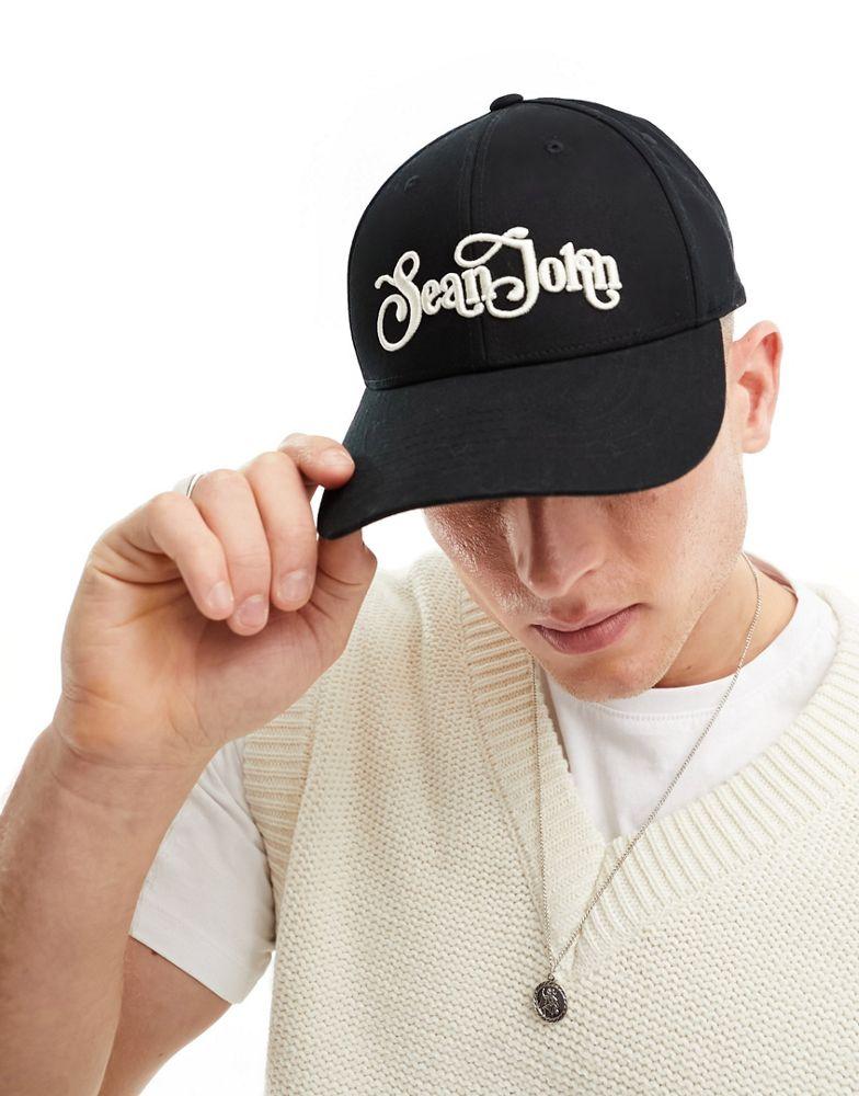 Sean John Sean John retro logo baseball cap in black