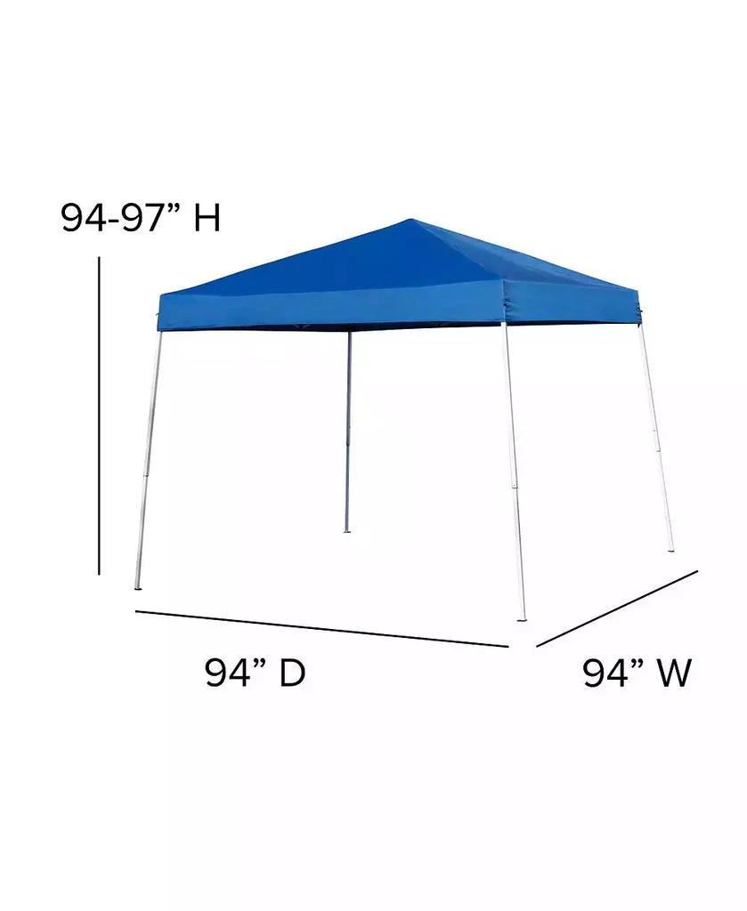 EMMA+OLIVER Portable Tailgate, Camping Or Event Set With White Pop Up Event Canopy Tent With Carry Bag And Folding Table With Benches Set 5