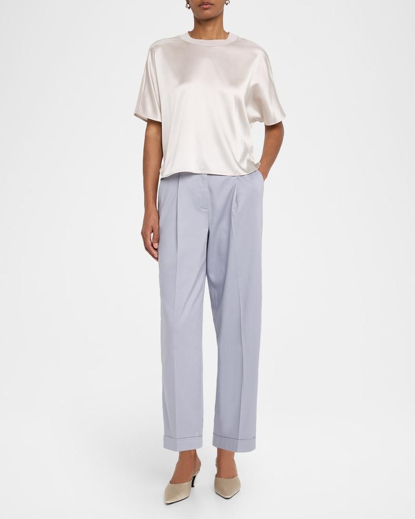 Peserico Shiny Rib-Trim Crewneck T-Shirt