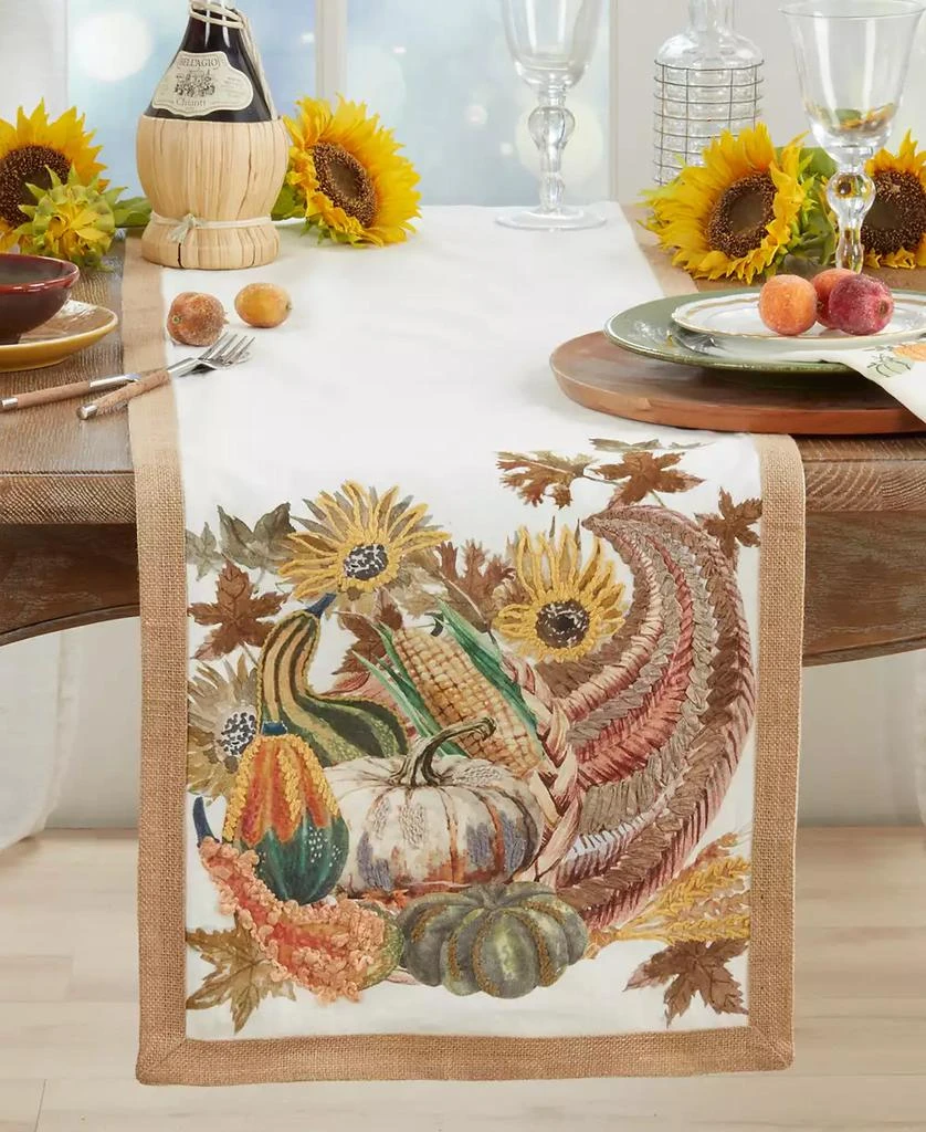 Saro Lifestyle Embroidered Cornucopia Table Runner 3