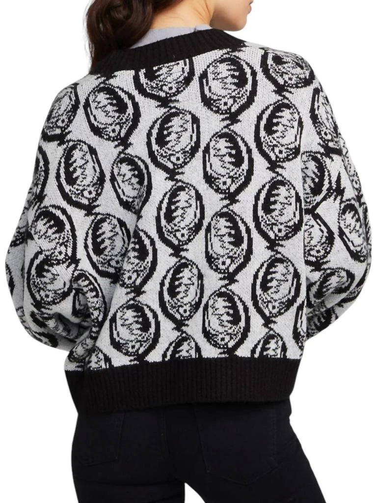 Chaser Grateful Dead Steal Your Face Cardigan In Bright White 3