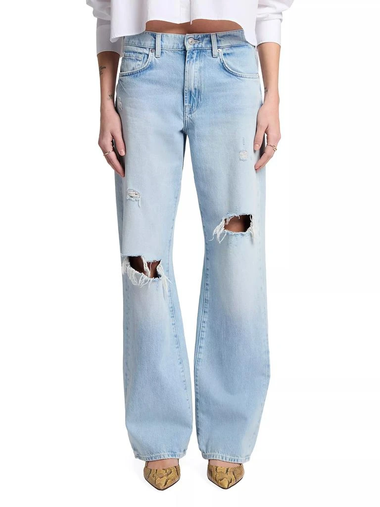 7 For All Mankind Tess Distressed Wide-Leg Jeans 2