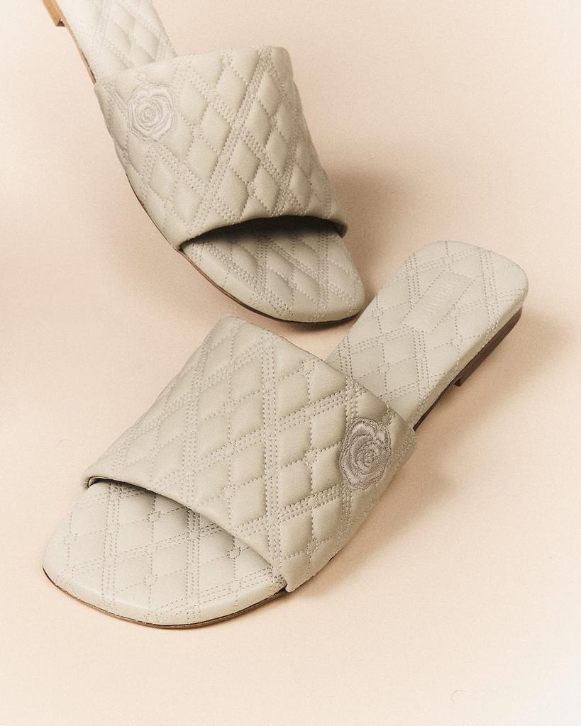 Burberry Quilted Leather Flat Slide Sandals