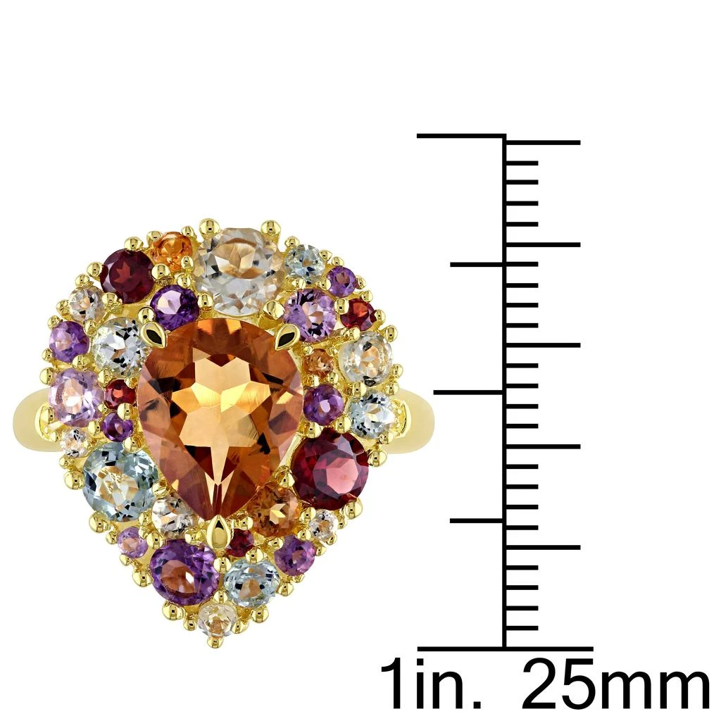 Mimi & Max 4 4/5 CT TGW Multi Gemstone and Diamond Pear-shape Cocktail Ring in Yellow Plated Sterling Silver 3